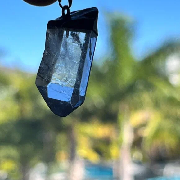 Clear Quartz Crystal Point Pendant - Picture 6 of 9